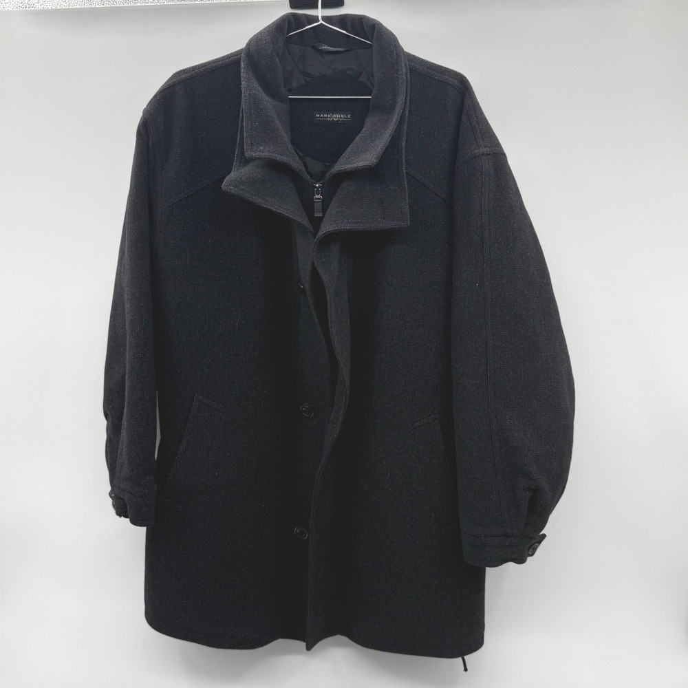 Mark Shale Wool Blend Carter Jacket Mens 42R Charcoal Zip Coat Winter Minimalist